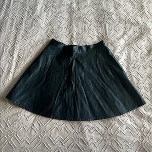 black, leather, American Eagle Outfitters mini skirt